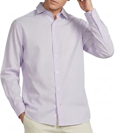 Cremieux Blue Label Provence Collection Micro-Stripe Long Sleeve Woven Shirt