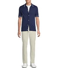 Cremieux Blue Label Provence Collection Short Sleeve Coat Front Sweater