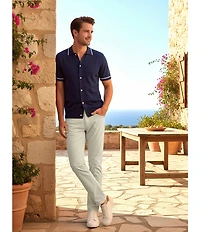 Cremieux Blue Label Provence Collection Short Sleeve Coat Front Sweater