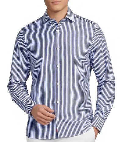 Cremieux Blue Label Provence Collection Stripe Long Sleeve Woven Shirt