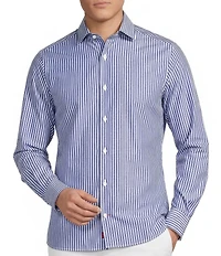 Cremieux Blue Label Provence Collection Stripe Long Sleeve Woven Shirt