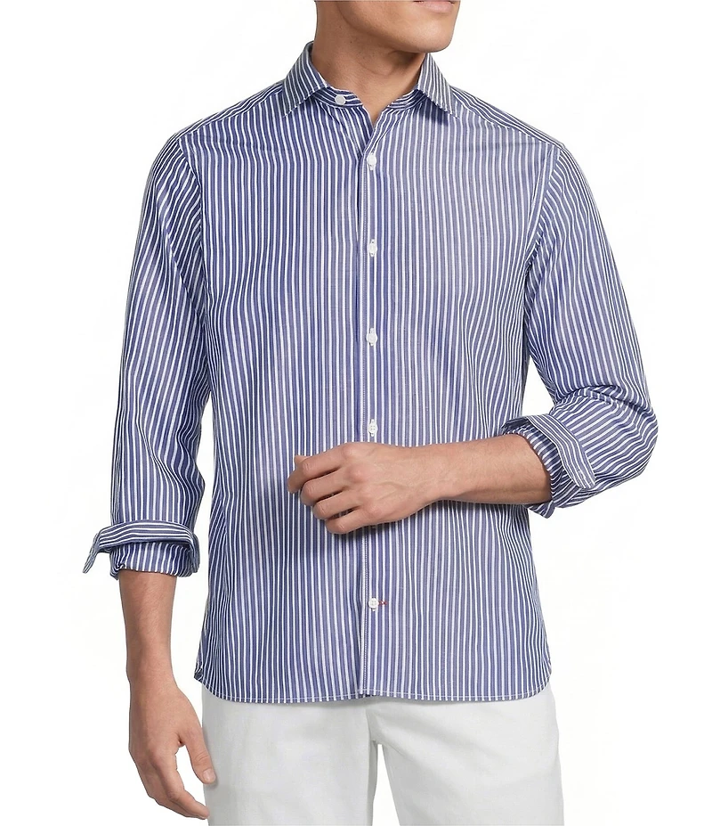 Cremieux Blue Label Provence Collection Stripe Long Sleeve Woven Shirt