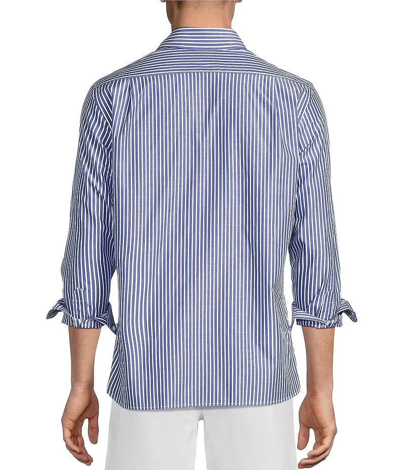 Cremieux Blue Label Provence Collection Stripe Long Sleeve Woven Shirt