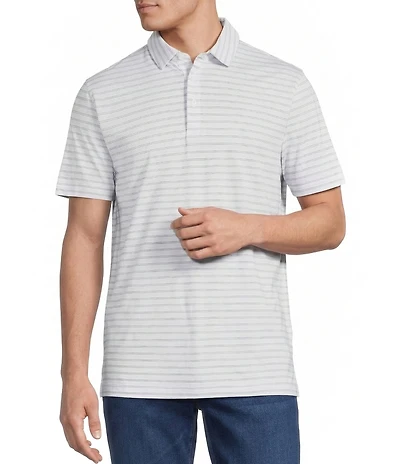Cremieux Blue Label Provence Collection Stripe Pattern Short Sleeve Polo Shirt