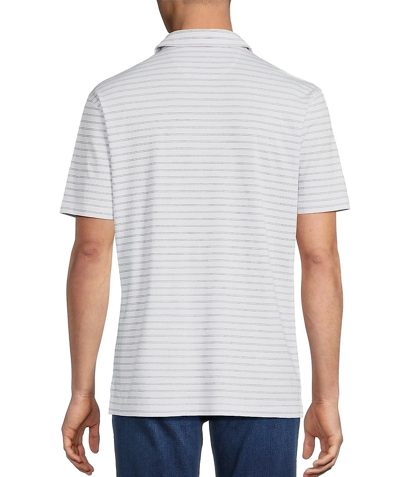 Cremieux Blue Label Provence Collection Stripe Pattern Short Sleeve Polo Shirt