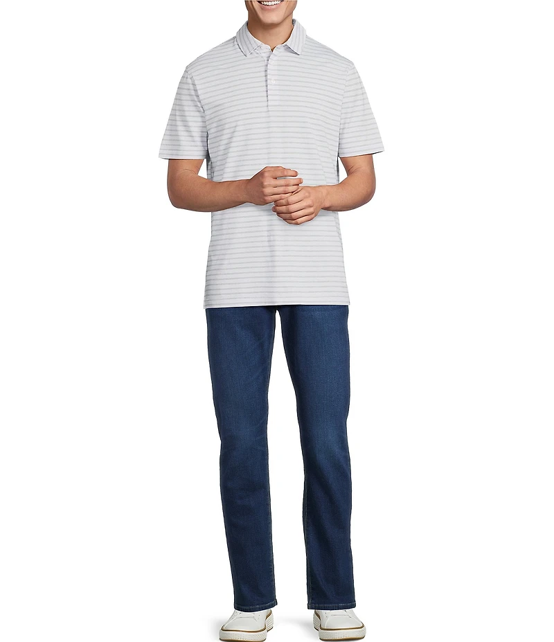 Cremieux Blue Label Provence Collection Stripe Pattern Short Sleeve Polo Shirt