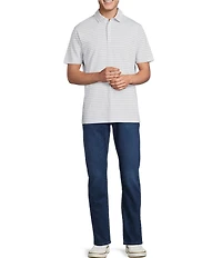 Cremieux Blue Label Provence Collection Stripe Pattern Short Sleeve Polo Shirt