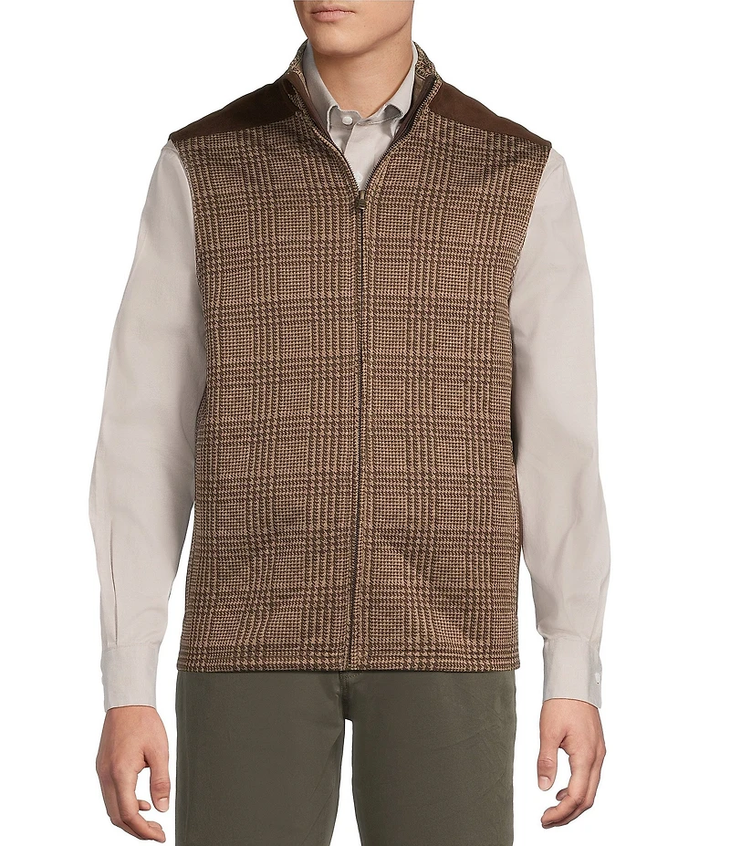 Cremieux Blue Label Quilted Sleeveless Patterned Full Zip Vest