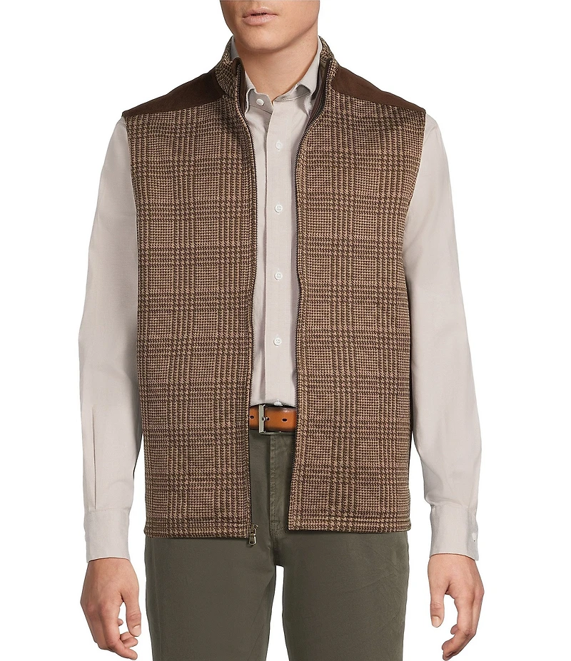 Cremieux Blue Label Quilted Sleeveless Patterned Full Zip Vest