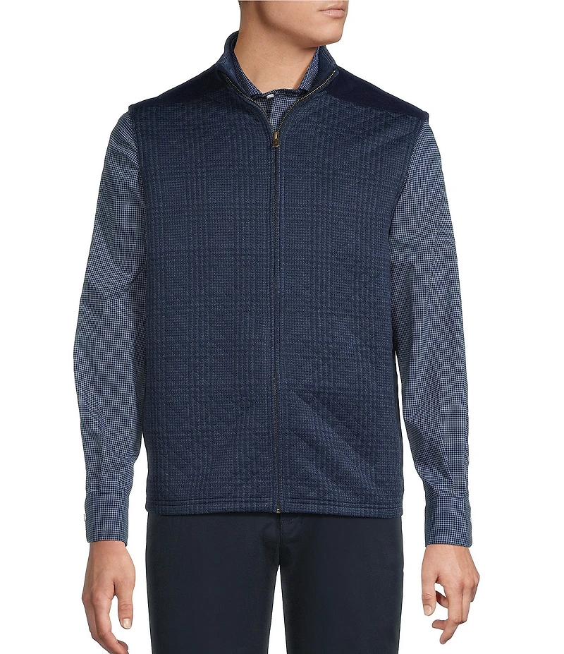 Cremieux Blue Label Quilted Sleeveless Patterned Full Zip Vest