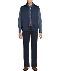 Cremieux Blue Label Quilted Sleeveless Patterned Full Zip Vest