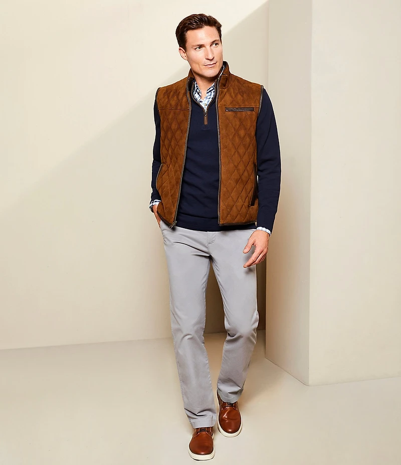 Cremieux Blue Label Quilted Suede Vest