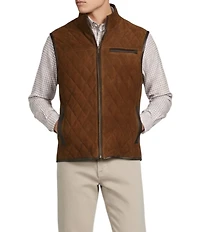 Cremieux Blue Label Quilted Suede Vest