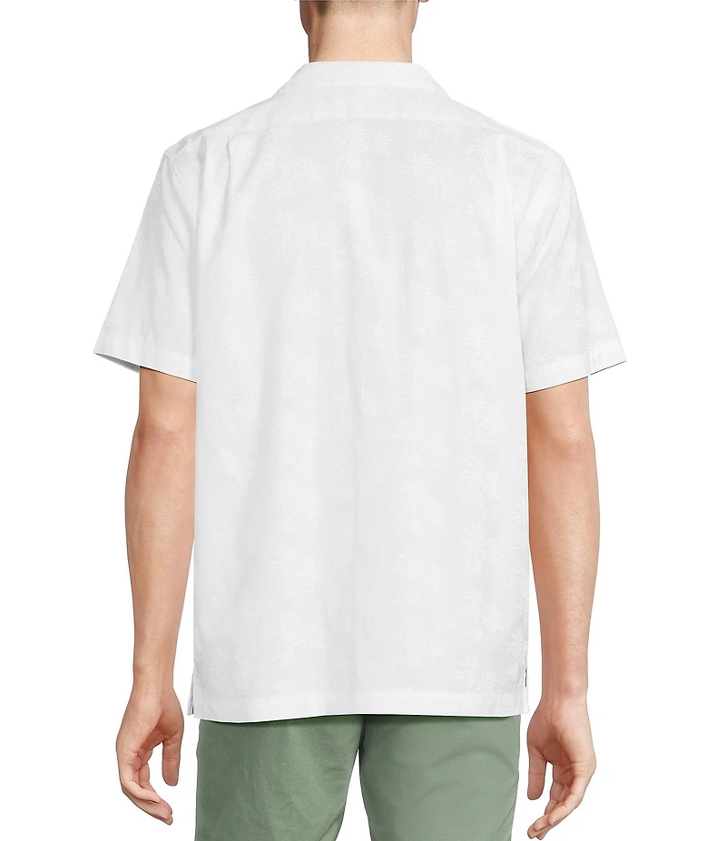 Cremieux Blue Label St. Tropez Collection Palm Tree Short Sleeve Woven Camp Shirt