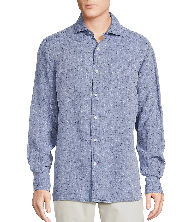 Cremieux Blue Label St. Tropez Solid Linen Long Sleeve Woven Shirt