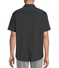 Cremieux Blue Label Seersucker Solid Performance Short Sleeve Woven Shirt