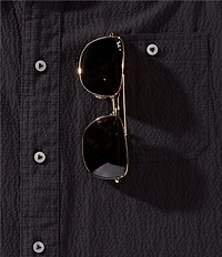 Cremieux Blue Label Seersucker Solid Performance Short Sleeve Woven Shirt