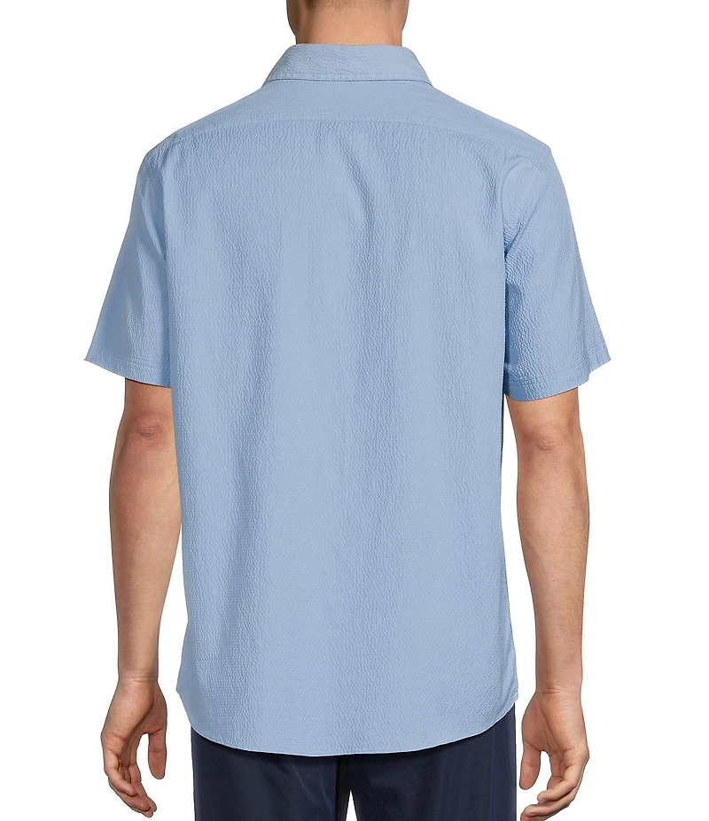 Cremieux Blue Label Seersucker Solid Performance Short Sleeve Woven Shirt