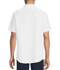 Cremieux Blue Label Seersucker Solid Performance Short Sleeve Woven Shirt