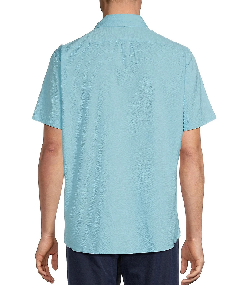 Cremieux Blue Label Seersucker Solid Performance Short Sleeve Woven Shirt