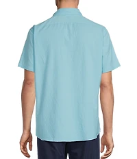 Cremieux Blue Label Seersucker Solid Performance Short Sleeve Woven Shirt