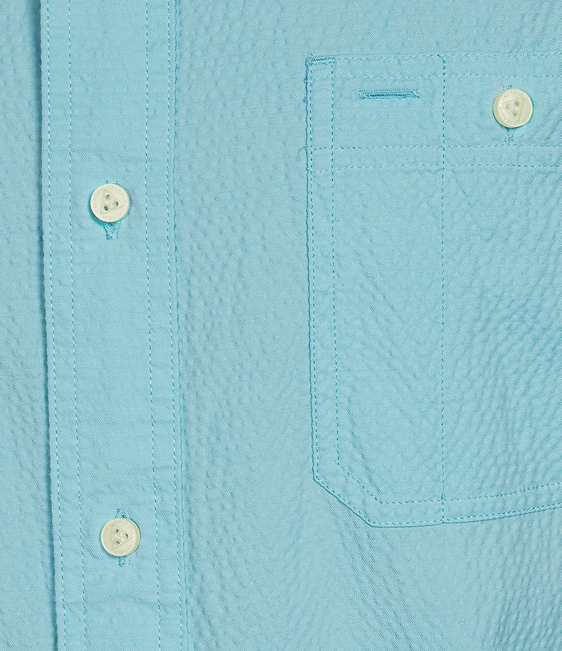 Cremieux Blue Label Seersucker Solid Performance Short Sleeve Woven Shirt