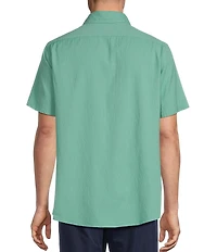 Cremieux Blue Label Seersucker Solid Performance Short Sleeve Woven Shirt