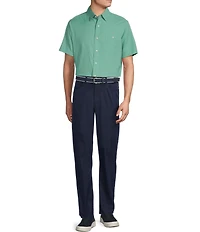 Cremieux Blue Label Seersucker Solid Performance Short Sleeve Woven Shirt