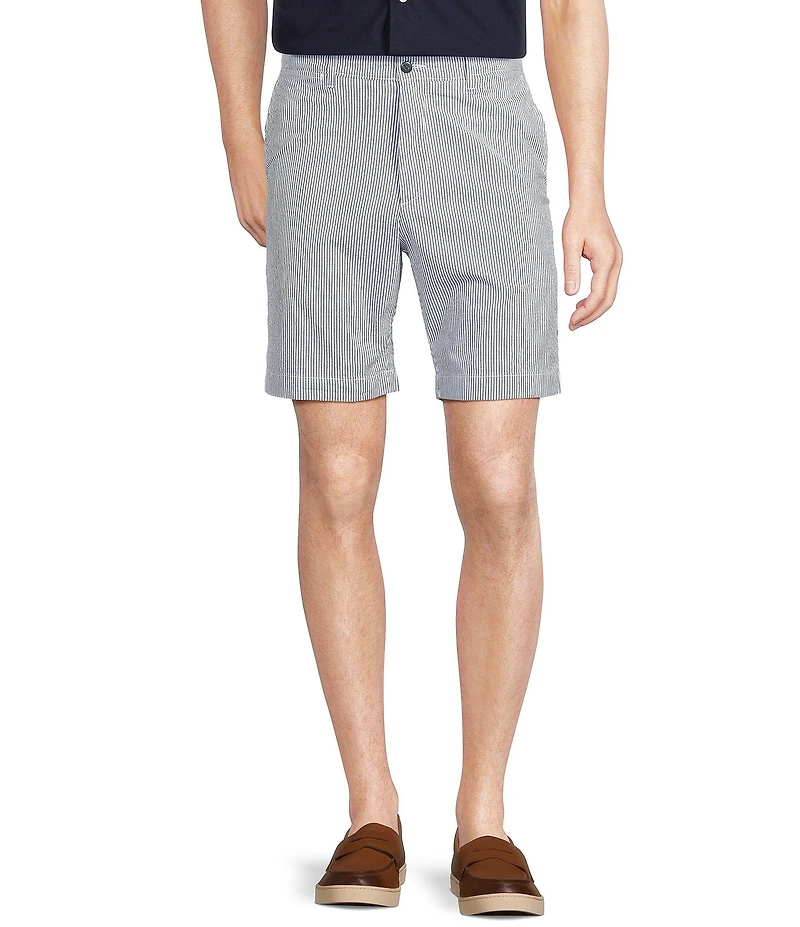 Cremieux Blue Label Seersucker Stripe Madison Classic Fit 8#double; Inseam Shorts