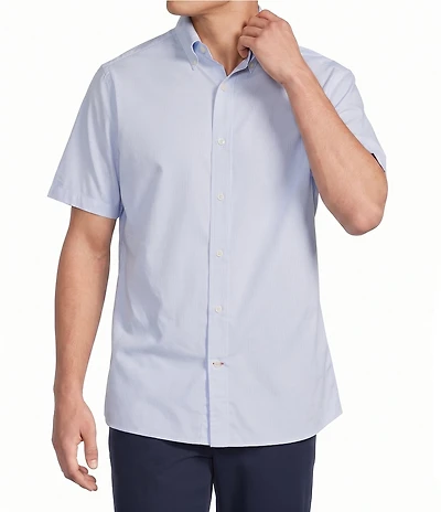 Cremieux Blue Label Short Sleeve Button Down Performance BRRR Solid Woven Shirt