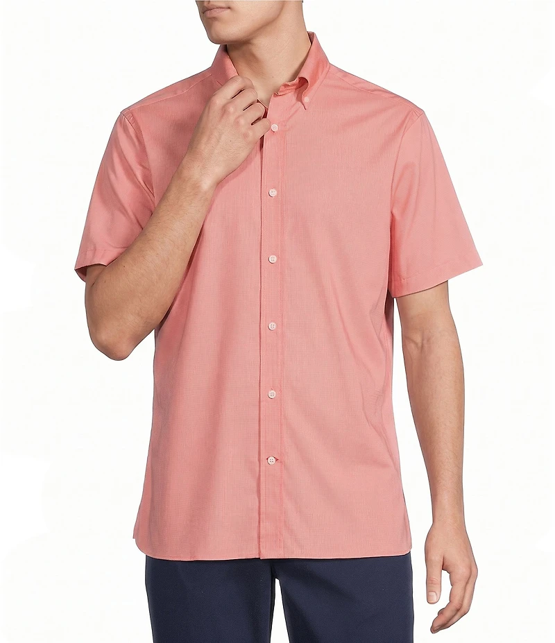 Cremieux Blue Label Short Sleeve Button Down Performance BRRR Solid Woven Shirt