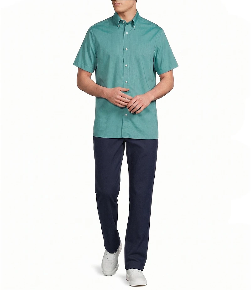 Cremieux Blue Label Short Sleeve Button Down Performance BRRR Solid Woven Shirt
