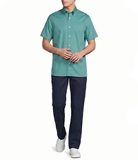 Cremieux Blue Label Short Sleeve Button Down Performance BRRR Solid Woven Shirt