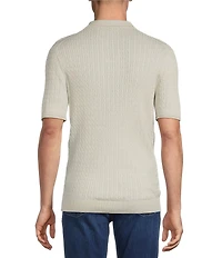 Cremieux Blue Label Short Sleeve Cable Polo Sweater