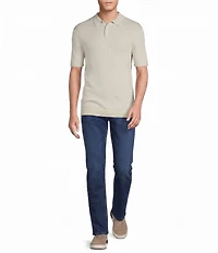 Cremieux Blue Label Short Sleeve Cable Polo Sweater