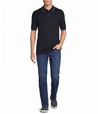 Cremieux Blue Label Short Sleeve Cable Polo Sweater