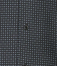 Cremieux Blue Label Short Sleeve Jersey Geometric Floral Coat Front Knit Shirt