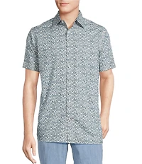 Cremieux Blue Label Short Sleeve Point Leaf Woven Shirt