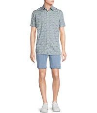 Cremieux Blue Label Short Sleeve Point Leaf Woven Shirt