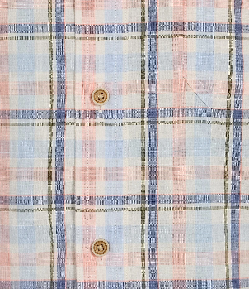 Cremieux Blue Label Short Sleeve Spread Plaid Woven Shirt
