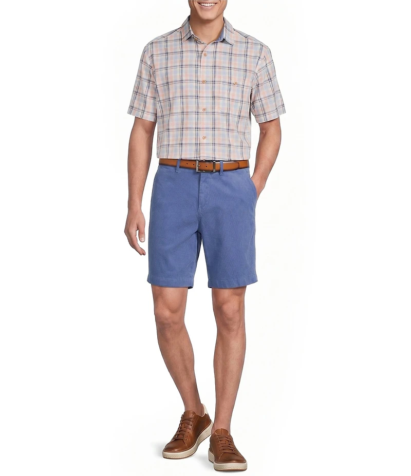 Cremieux Blue Label Short Sleeve Spread Plaid Woven Shirt