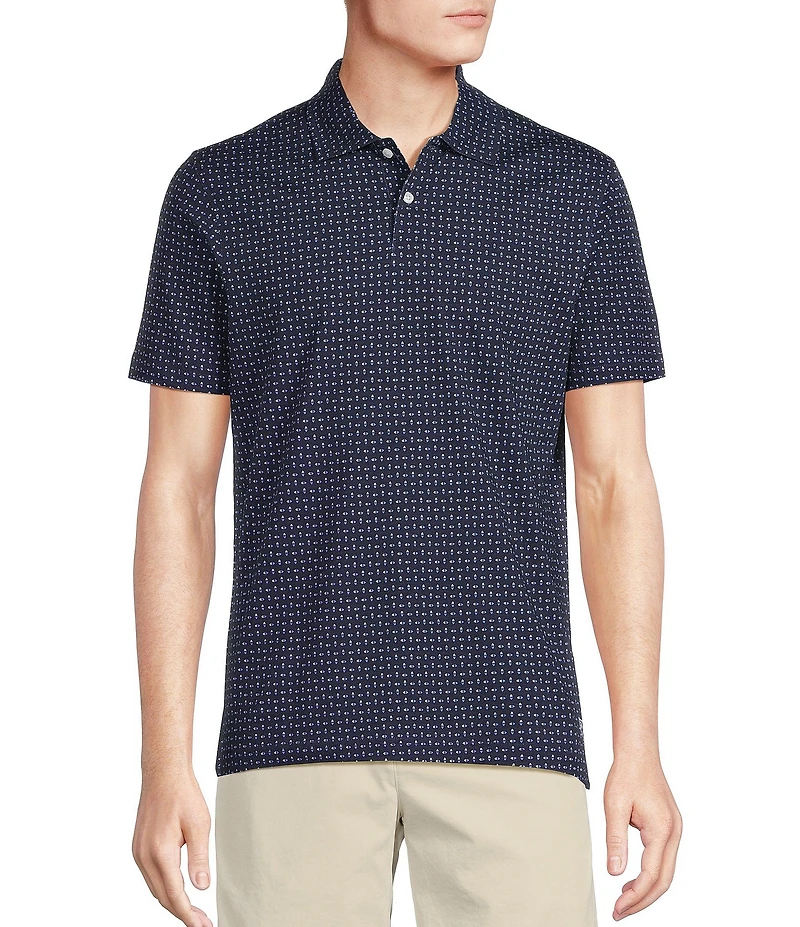 Cremieux Blue Label Slim Fit Stretch Geo Print Polo Shirt