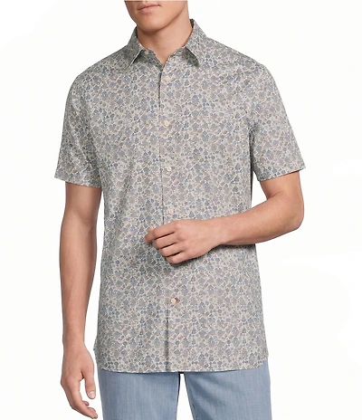 Cremieux Blue Label Slub Floral Print Short Sleeve Woven Shirt