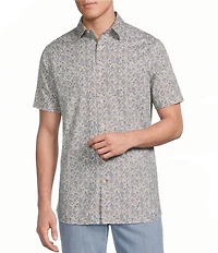 Cremieux Blue Label Slub Floral Print Short Sleeve Woven Shirt