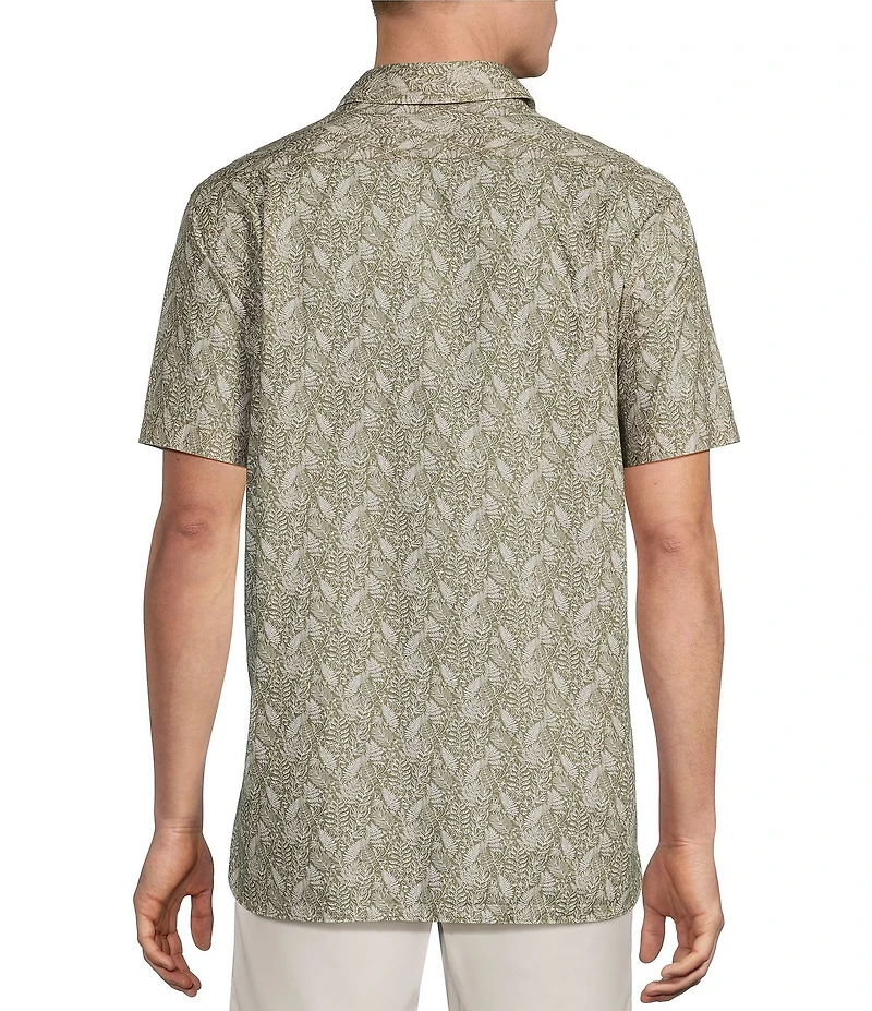 Cremieux Blue Label Slub Leaf Print Short Sleeve Woven Shirt