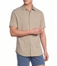 Cremieux Blue Label Solid Coat Front Short Sleeve Shirt
