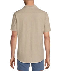 Cremieux Blue Label Solid Coat Front Short Sleeve Shirt