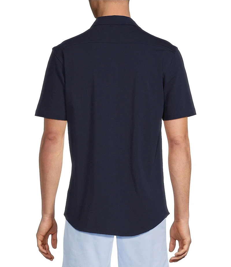 Cremieux Blue Label Solid Coat Front Short Sleeve Shirt