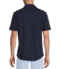 Cremieux Blue Label Solid Coat Front Short Sleeve Shirt