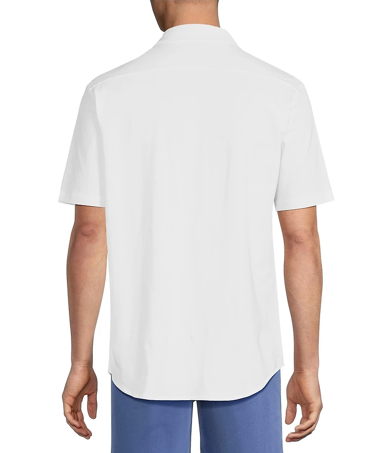 Cremieux Blue Label Solid Coat Front Short Sleeve Shirt